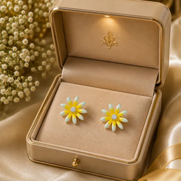 Yellow_Floral_Earrings_For_Women
