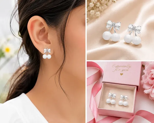 White_Cherry_Bow_Stud_Earrings_For_Women