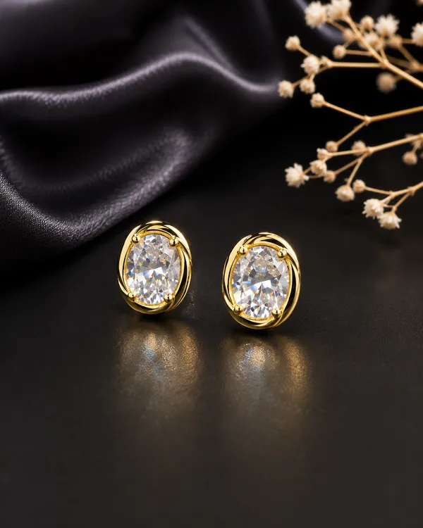 Gold_Tone_Oval_Crystal_Stud_Earrings_For_Women