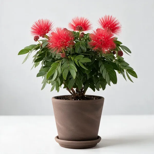 Red_Powderpuff_Flowering_Live_Plant