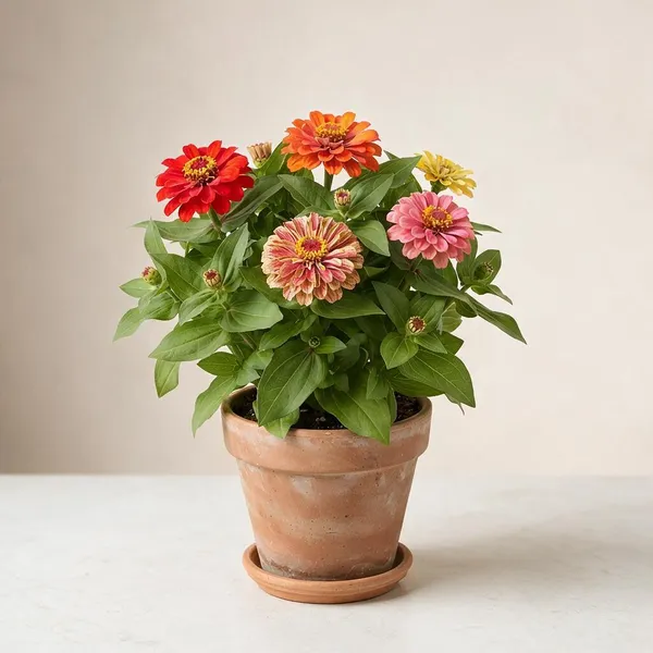 Multicolour_Zinnia_Live_Flowering_Garden_Plant