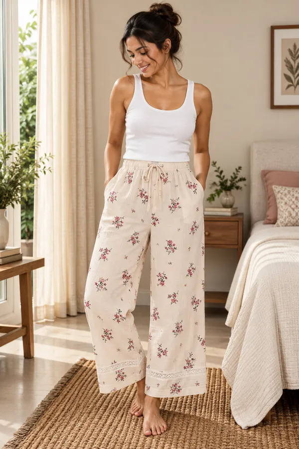 Ivory_Floral_Cotton_Pants_With_Lace_Detail