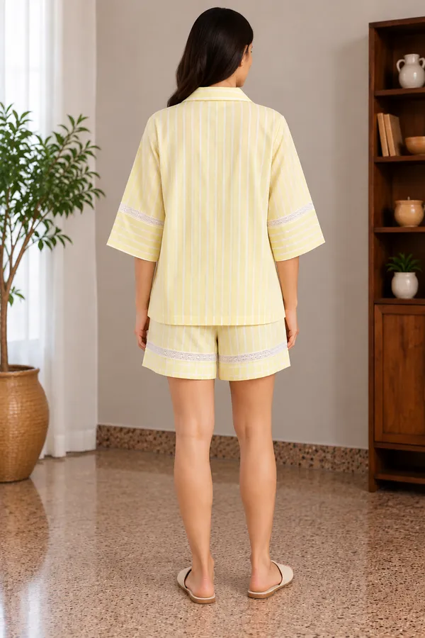 Butter_Yellow_Striped_Cotton_Lounge_Set_With_Lace_Detail