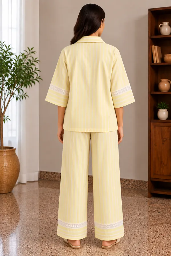 Yellow_Handloom_Pant_Set