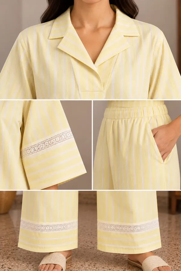 Yellow_Handloom_Pant_Set