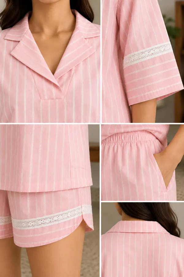 Blush_Pink_Striped_Cotton_Lounge_Set_With_Lace_Detail