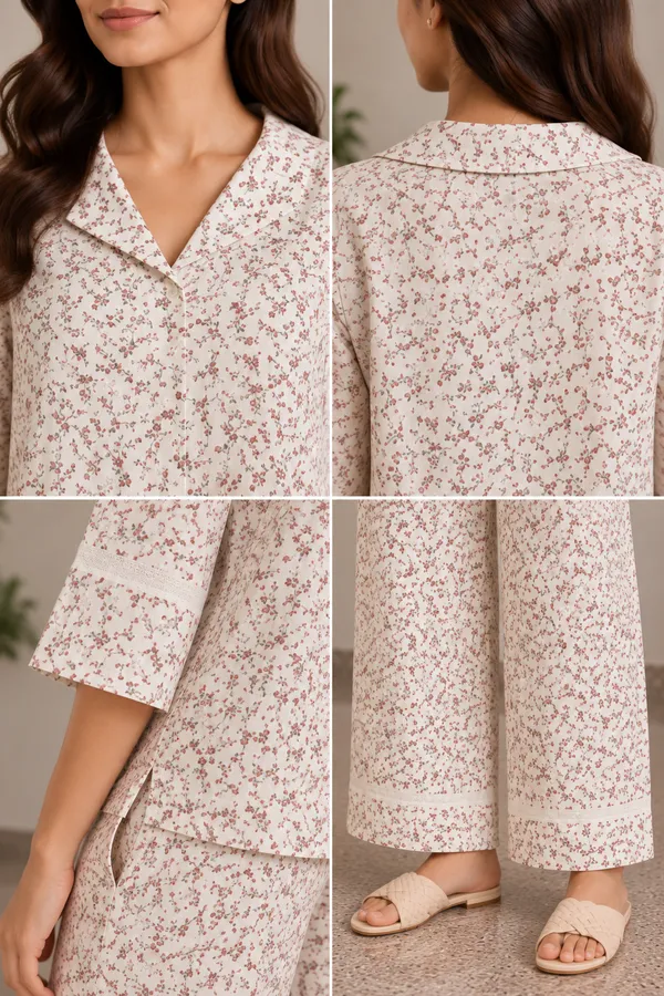 Ivory_Floral_Cotton_Lounge_Set_With_Wide_Leg_Pants