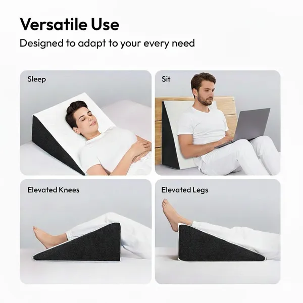 White_Memory_Foam_Wedge_Seat_Cushion_For_Home,_Office_And_Car_Seating