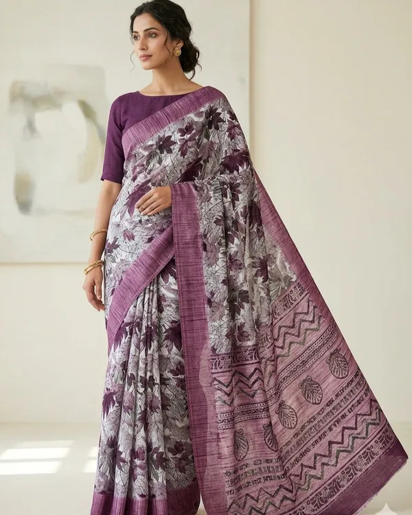 Mauve_Floral_Print_Saree_For_Women