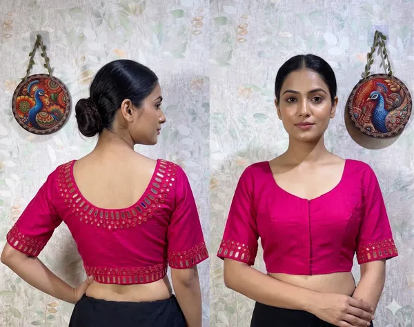 Magenta_Embellished_Fitted_Blouse_for_Women