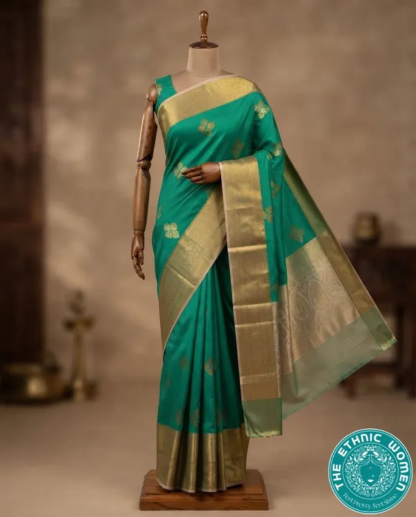 Green_Gold_Border_Saree_for_Women