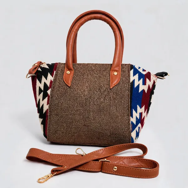 Brown_Cotton_Canvas_Woven_Geometric_Tote_Handbag_For_Women