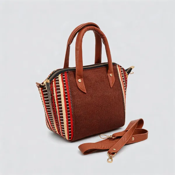 Brown_Cotton_Canvas_Structured_Handbag_For_Women