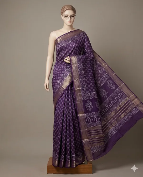 Purple_Printed_Saree_For_Women