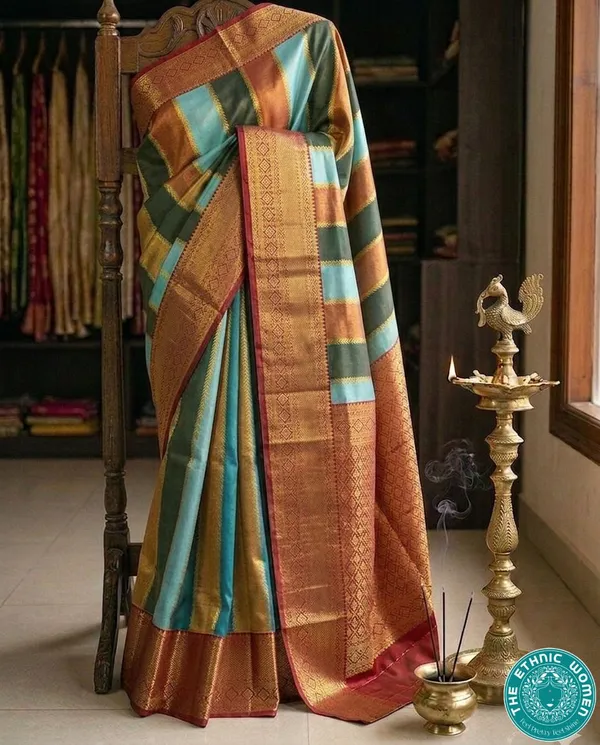 Teal_Silk_Traditional_Saree_for_Women