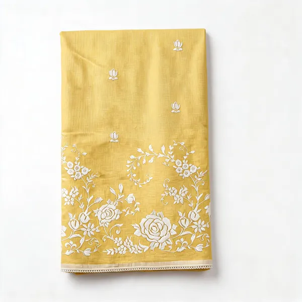 Yellow_Kota_Woven_Floral_Embroidered_Saree_For_Women