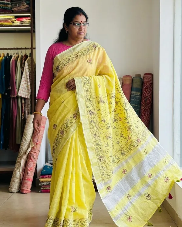 Yellow_Cotton_Printed_Saree_For_Women