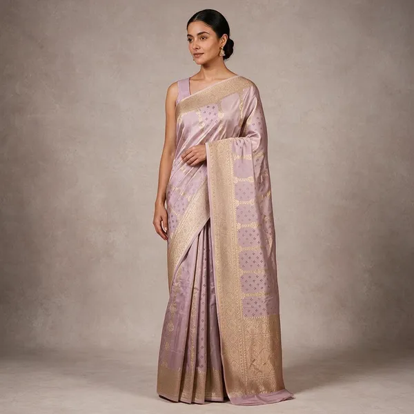 Lavender_Viscose_Woven_Geometric_Saree_For_Women