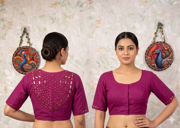 Magenta_Embellished_Saree_Blouse_for_Women