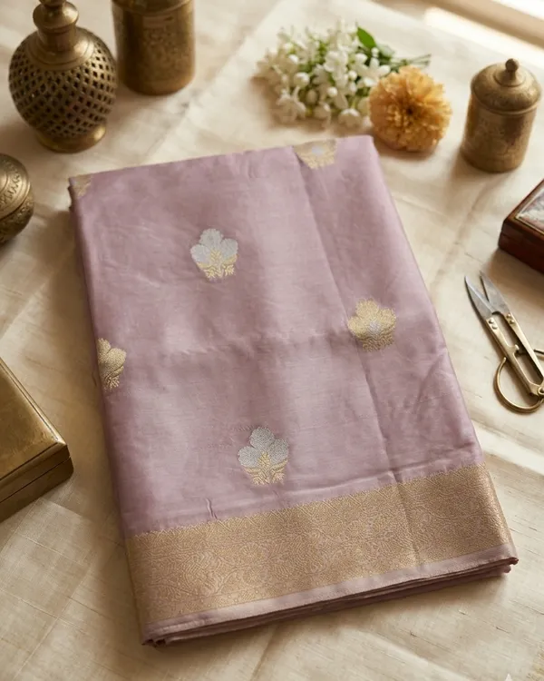 Lavender_Woven_Floral_Saree_For_Women