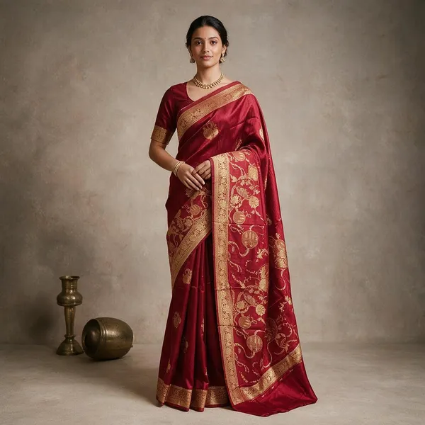 Maroon_Silk_Zari_Motif_Traditional_Saree_For_Women