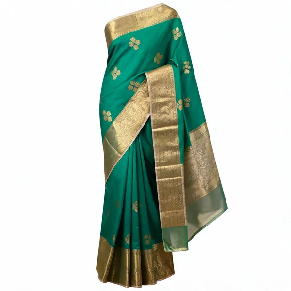 Green_Kanchi_Soft_Silk_Gold_Border_Woven_Saree_For_Women