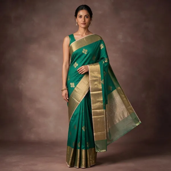 Green_Kanchi_Soft_Silk_Gold_Border_Woven_Saree_For_Women