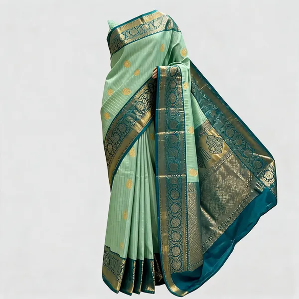 Green_Kanchi_Soft_Silk_Woven_Motif_Traditional_Saree_For_Women
