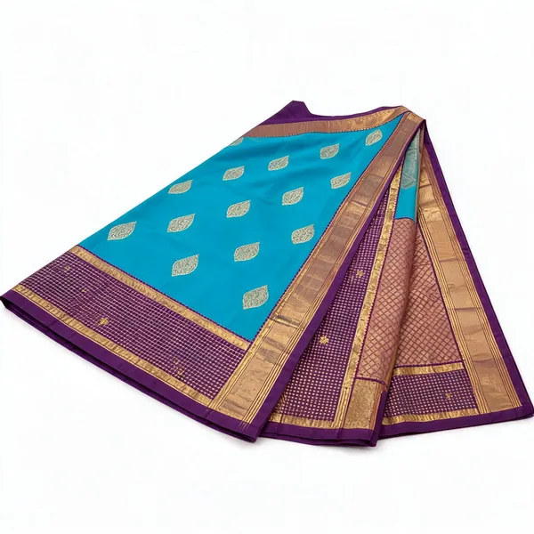 Blue_Purple_Kanchi_Soft_Silk_Geometric_Border_Saree_For_Women