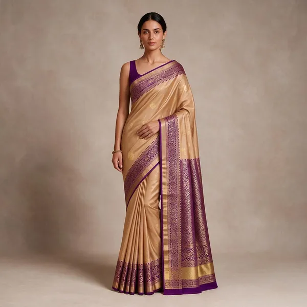 Peach_Gold_Kanchi_Soft_SilkWoven_Traditional_Saree_For_Women