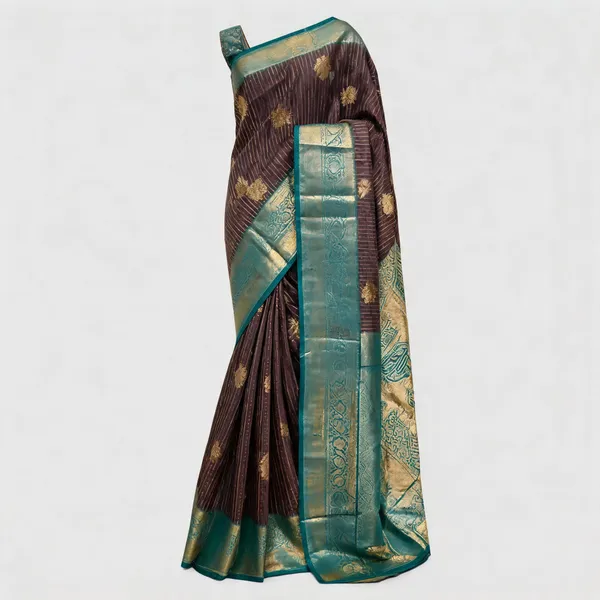 Brown_Teal_Kanchi_Soft_Silk_Woven_Traditional_Saree_For_Women