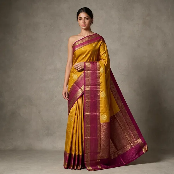 Yellow__Kanchi_Soft_Silk_weaving_Traditional_Saree_For_Women