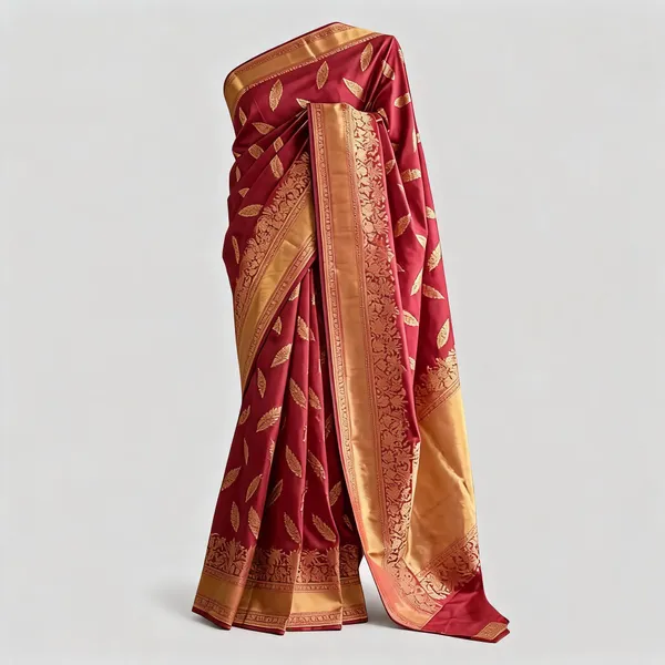 Maroon_Silk_Gold_Leaf_Motif_Traditional_Saree_For_Women