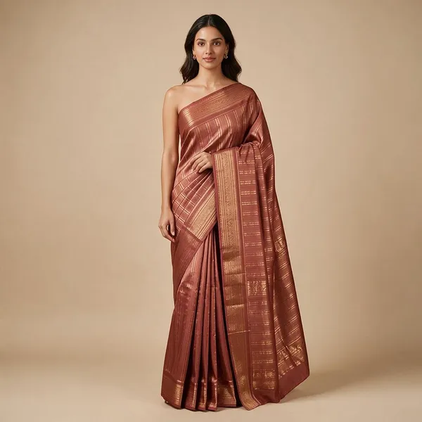Brown_Rust__Kanchi_Soft_Silk_Stripe_Traditional_Saree_For_Women