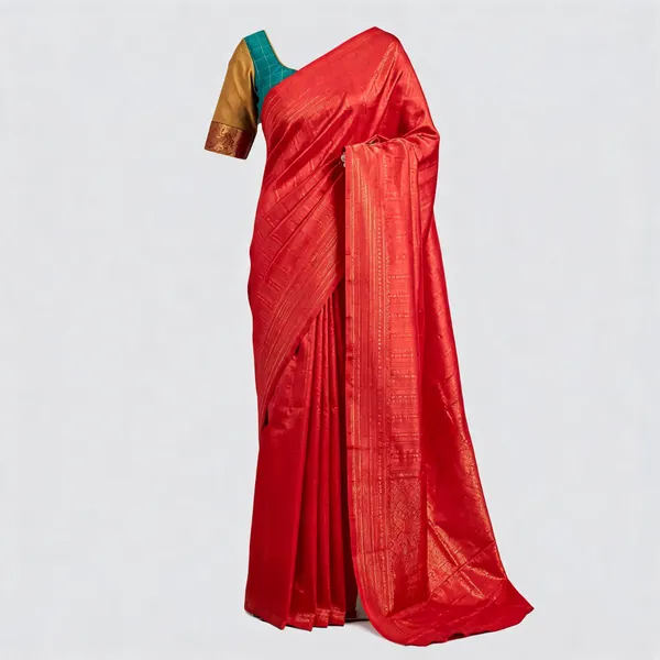 Red_Silk_Woven_Traditional_Saree_For_Women