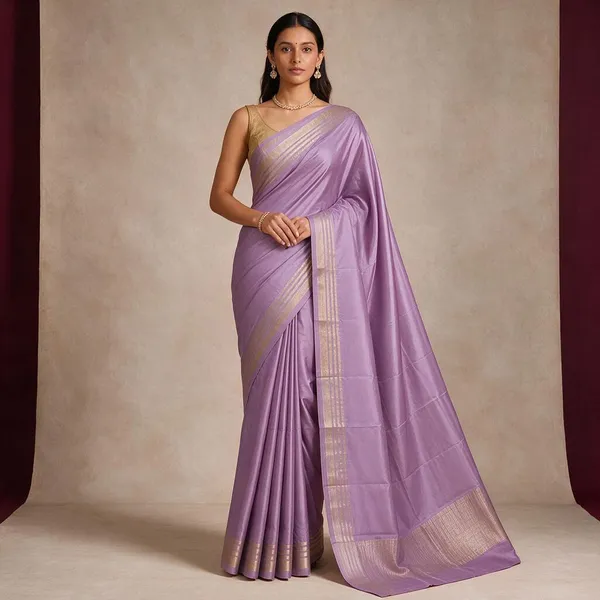 Lavender_Tissue_Crepe_Woven_Border_Traditional_Saree_For_Women