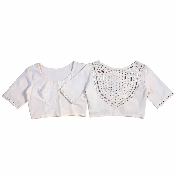 White_Malai_Silk_Cotton_Orginal_Mirror__Blouse_For_Women