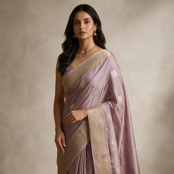 Lavender_Viscose_Woven_Floral_Zari_Border_Saree_For_Women