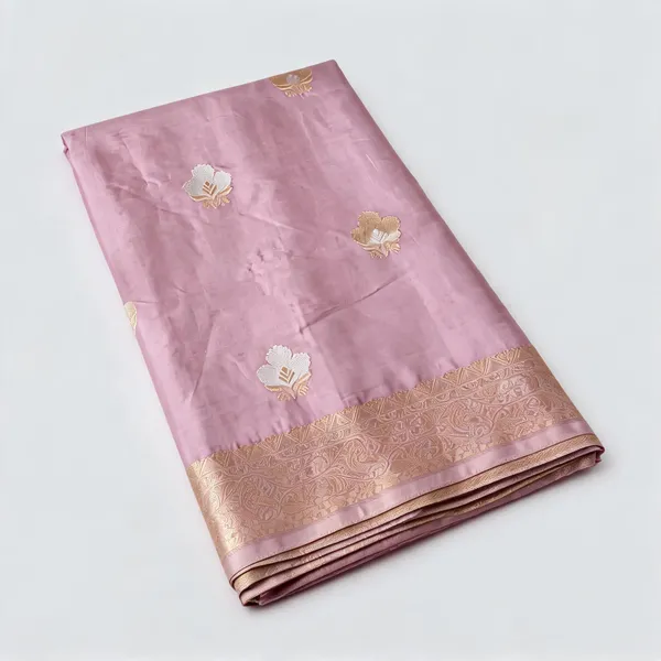 Pink_Silk_Zari_Border_Floral_Woven_Saree_For_Women