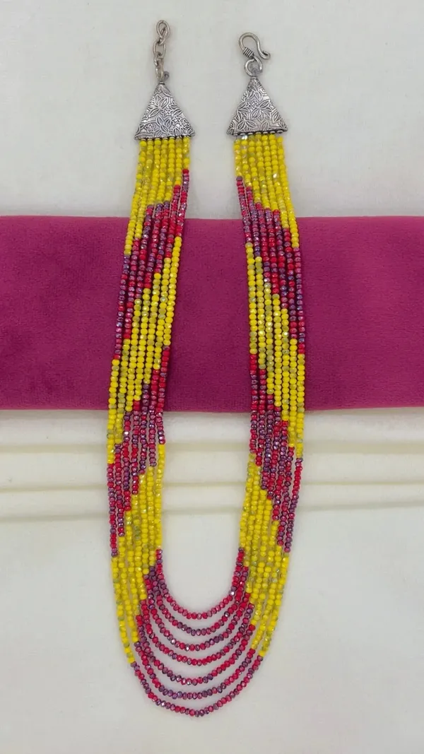 Yellow_Red_Beaded_Necklace_Set_for_Women