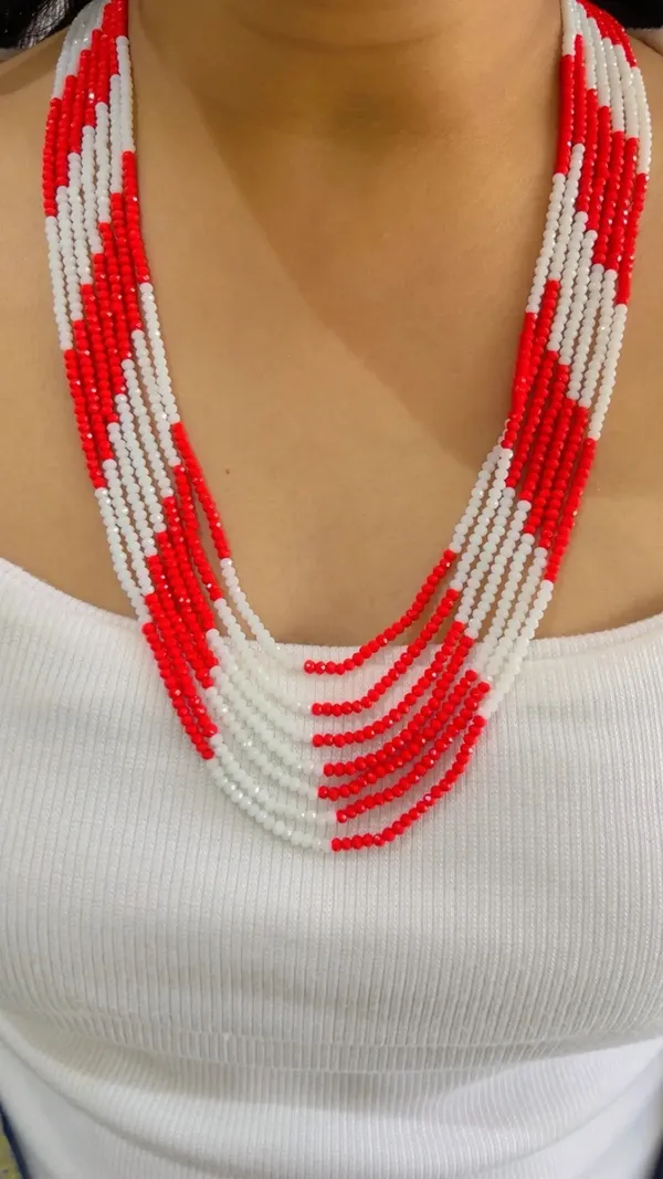 Red_And_White_Beaded_Long_Drop_Earrings_for_Women