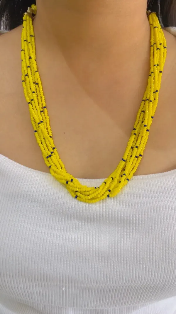 Yellow_Beaded_Multistrand_Necklace_for_Women