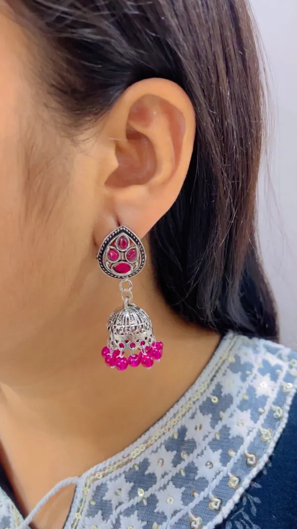 Silver_Tone_Pink_Stone_Jhumka_Earrings_for_Women