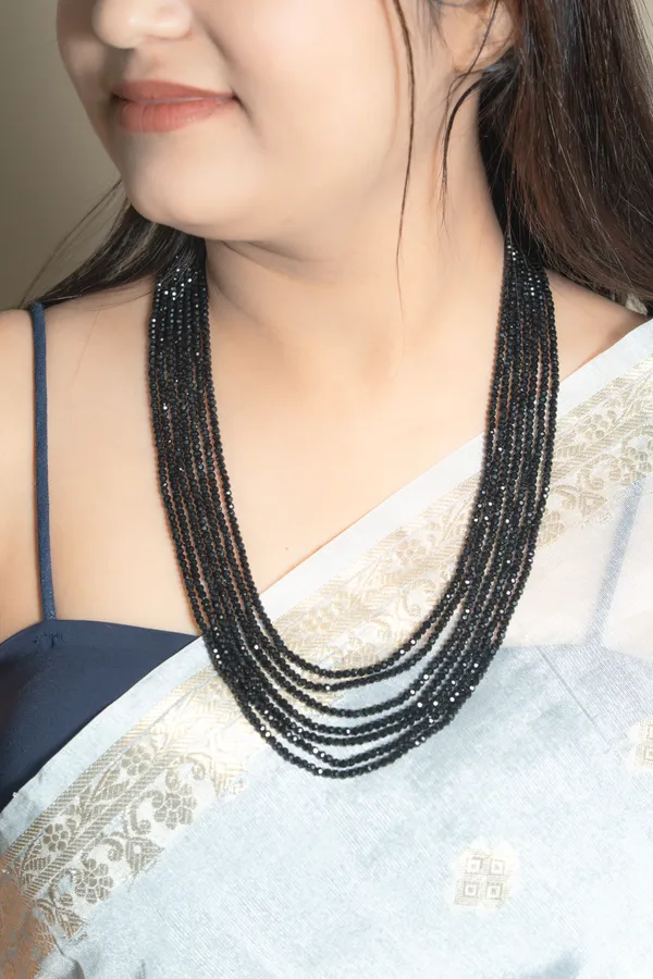 Black_Beaded_Multi-Strand_Necklace_for_Women