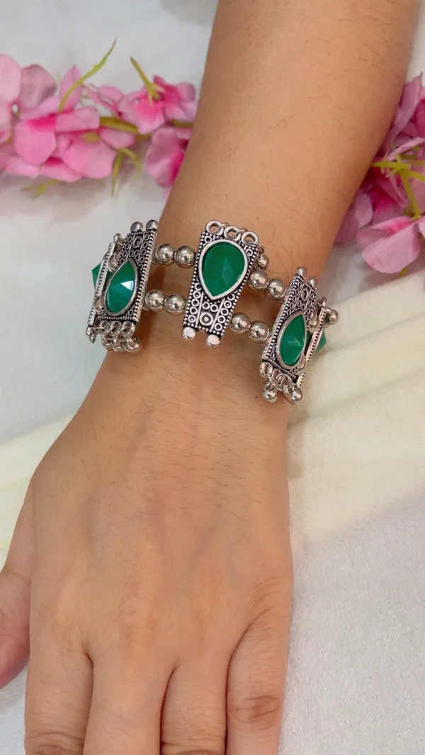 Green_Oxidised_Metal_Link_Bracelet_for_Women