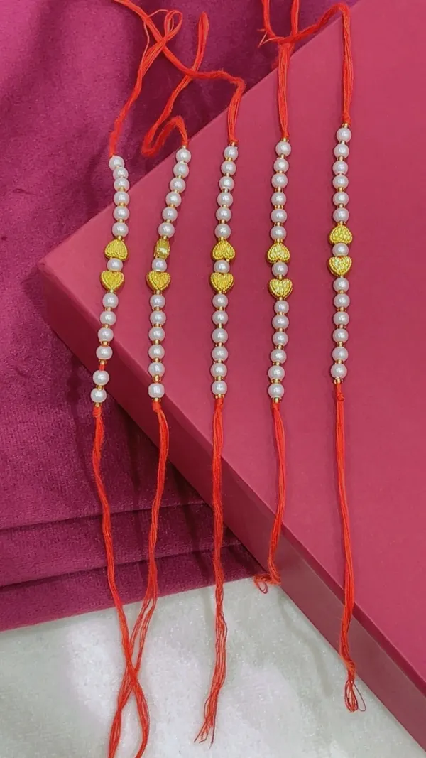 Red_Thread_Pearl_Heart_Rakhi_Set_For_Brothers