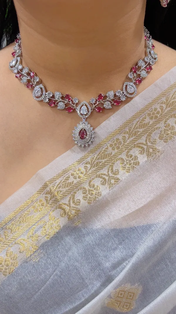 Silver-Tone_Red_Stone_Necklace_Set_for_Women