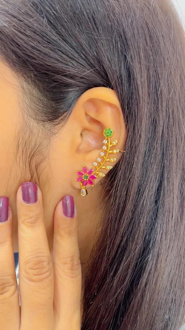 Gold_Tone_Floral_Ear_Cuff_Earring_for_Women