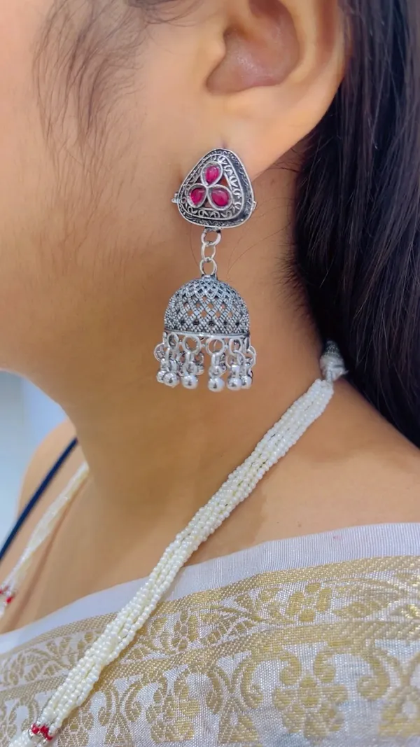 Silver-Tone_Beaded_Necklace_And_Two-Pair_Earring_Set_for_Women