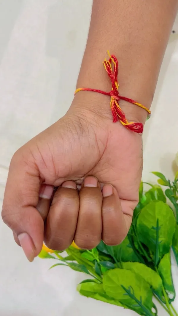 Red_Yellow_Thread_Beaded_Rakhi_Set_for_Brother